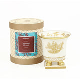 Toile Petite Ceramic White and Gold Candle - Japanese Quince