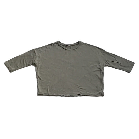 Cotton Wide Long Sleeve Shirt - Army Green