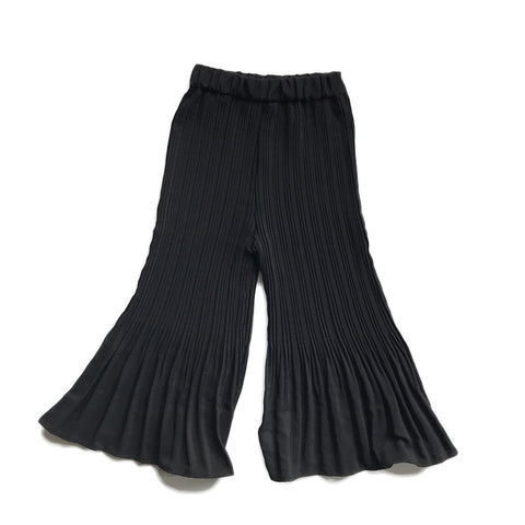 Silky Pleated Swing Pants - Black