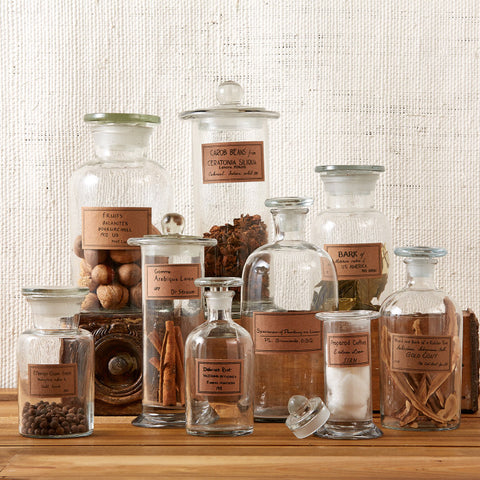 Botany Apothecary Jars with Antiqued Labels