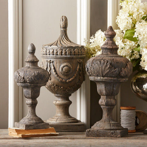 Wooden Antique Finial Decor - Assorted Sizes.