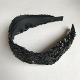 Hairbands - Sequin Fabric Band - Black or Gold
