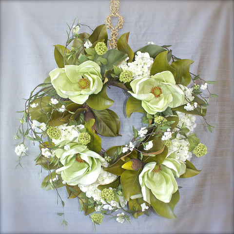 SK Collection Floral Wreath I Pale Green Magnolias