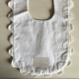 Baby Cotton Handmade Bib (Grey Cherubs)
