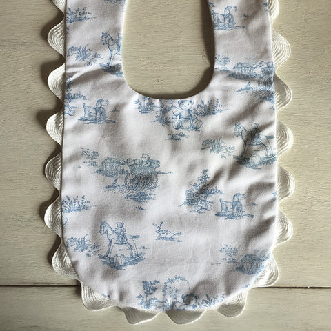 Baby Cotton Handmade Bib (Nursery Blue Bear)