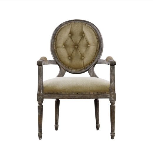 SK Collection Chair | VINTAGE LOUIS ROUND BUTTON ARM CHAIR