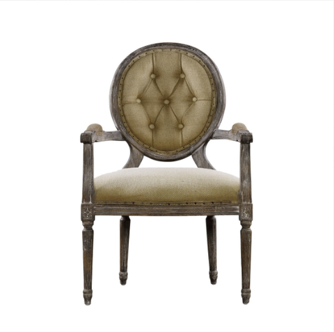 SK Collection Chair | VINTAGE LOUIS ROUND BUTTON ARM CHAIR