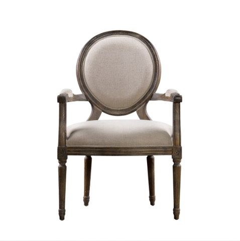 SK Collection Chair | VINTAGE LOUIS BEIGE ROUND ARM CHAIR