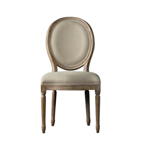 SK Collection Chair | VINTAGE LOUIS BEIGE ROUND SIDE CHAIR (Pair)