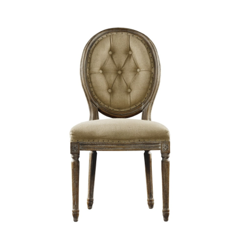 SK Collection Chair | VINTAGE LOUIS ROUND BUTTON SIDE CHAIR (Pair)