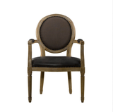 SK Collection Chair | VINTAGE LOUIS LEATHER ROUND ARM CHAIR