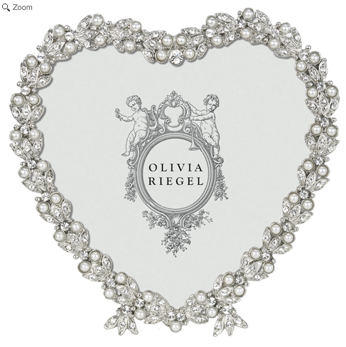 Olivia Riegel Contessa Heart 3.5" Crystal and Pearl Frame
