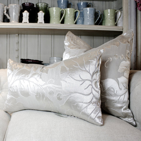 SK Collection Pillow "Silver Leaves" Square