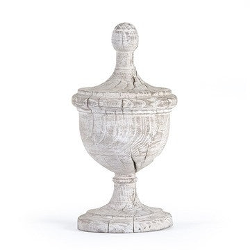 Wooden White Amora Urn / Finial - Vintage Reproduction